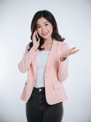 Cô gái, con gái, phụ nữ, nhân viên văn phòng, nhân viên, áo hồng, điện thoại, quảng cáo, Việt Nam