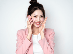 Cô gái, con gái, phụ nữ, nhân viên văn phòng, nhân viên, áo hồng, điện thoại, quảng cáo, Việt Nam