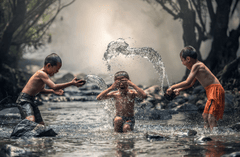 Trẻ em, con nít, nông thôn, tắm sông, tắm, Việt Nam, Viet Nam - sasint (2)