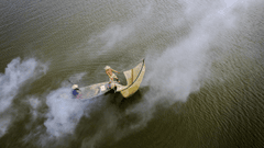 Hồ nước, sương, đánh cá, bắt cá, ngư dân, hình nền, nền, background - dangquangn (2)