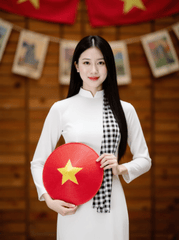 Áo dài, học sinh, sinh viên, con gái, cô gái, girl, phụ nữ, lá cờ, cờ, khăn rằn, Việt Nam, VietNam, Vietnamese 13