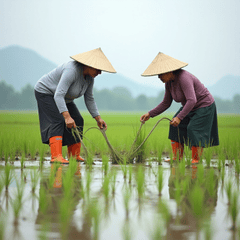 Nông dân, farmer, cấy lúa, rice planting, nón lá ,conical hat, ruộng nước, flooded field, nông nghiệp, agriculture, 5