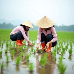 Nông dân, farmer, cấy lúa, rice planting, nón lá ,conical hat, ruộng nước, flooded field, nông nghiệp, agriculture, 4