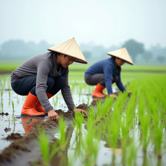 Nông dân, farmer, cấy lúa, rice planting, nón lá ,conical hat, ruộng nước, flooded field, nông nghiệp, agriculture, 1