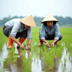 Nông dân, farmer, cấy lúa, rice planting, nón lá ,conical hat, ruộng nước, flooded field, nông nghiệp, agriculture,