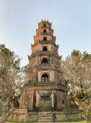 chùa Thiên Mụ, Thiên Mụ Pagoda, Huế, kiến trúc cổ, ancient architecture, cây khô, bare trees, background - Tài Nguyễn Văn