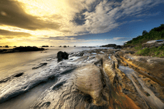 Bãi đá ven biển, coastal rock, hoàng hôn, sunset, biển, sea, mây trời, sky- Quangpraha