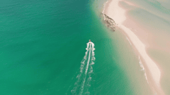 Bãi cát, sandbank, biển xanh, turquoise sea, ca nô, speedboat - ambam_gorilla