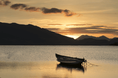 Thuyền gỗ, wooden boat, bình minh, sunrise, mặt nước, water surface, phong cảnh, landscape- Quangpraha 7