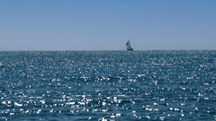 Thuyền buồm, sailboat, biển sea, ánh sáng lấp lánh, shimmering water, chân trời, horizon, du lịch travel - classroom8200 1