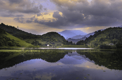 Hồ nước, lake, hoàng hôn, sunset, rừng thông, pine forest- Quangpraha 1