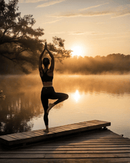 Yoga, thiền, nature, thiên nhiên, lake, hồ nước, peace, bình yên, woman, phụ nữ, balance, thăng bằng- Derekpics 1