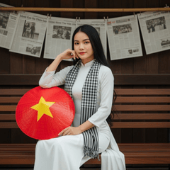 Áo dài, sinh viên, con gái, cô gái, girl, phụ nữ, lá cờ, cờ, khăn rằn, Việt Nam, VietNam, Vietnamese 2