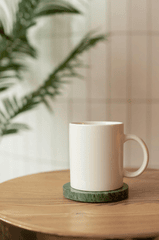 Cốc sứ, ceramic mug, white, trắng, tray, khay, minimalism, tối giản - KATRIN BOLOVTSOVA