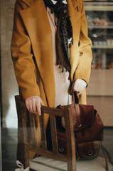 Áo khoác len, double breasted, cặp, bag, fashion, thời trang - Feyza Altun