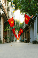 Lá cờ Việt nam, flag, Hà Nội, khung cảnh Việt, góc hẻm Hà Nội, hàng rong, Việt Nam - HONG SON 5