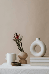 Ceramic vase, lọ gốm, bình hoa, ly sứ, hoa chuông protea, home decor, trang trí, minimalism, tối giản - Kaboompics.com
