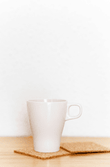 Cốc sứ, ceramic mug, white, trắng, coaster, lót ly, minimalism, tối giản -  Anna Nekrashevich 1