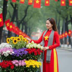 Một người phụ nữ Việt Nam, khoảng 30 tuổi, với vóc dáng cân...