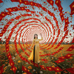 A surreal yet harmonious composite image crafted with artistic precision,...