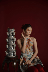 Cô gái, con gái, model, girl, người mẫu, Việt Nam, truyền thống, traditional, đỏ, fashion trang phục, ceramic, gốm sứ, floral, họa tiết - Felix Young 7