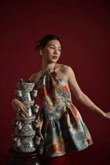 Cô gái, con gái, model, girl, người mẫu, Việt Nam, truyền thống, traditional, đỏ, fashion trang phục, ceramic, gốm sứ, floral, họa tiết - Felix Young 5