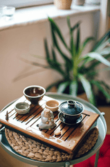 Ấm trà, tea pot, tea cups, tách trà, tea ceremony, trà đạo, wooden table, bàn gỗ, loose tea, trà khô - Roman Odintsov 5