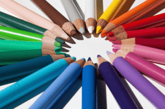 Bút chì, bút màu, bảng màu, pencils, crayons, palettes -stux