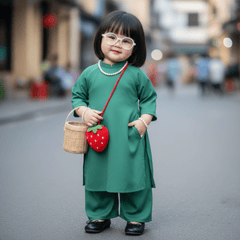 Ém bé, baby, kids, bé gái, little girl, dễ thương, cute, áo dài, Việt Nam