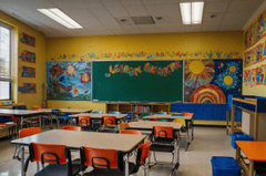 Lớp học, trường học, bàn ghế, học tập, dụng cụ học tập, giáo dục, classroom, school, desks and chairs, study, school supplies, education - J.Hen 6