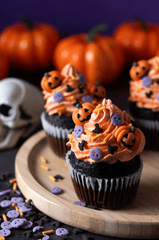 Bánh kem, bàn tiệc, lễ hội hóa trang, không khí halloween, cake, orange juice, party table, carnival, halloween atmosphere - Amster 3