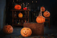 Lễ hội hóa trang, đèn bí đỏ, không khí lễ hỗi, trang trí, kinh dị, halloween, pumpkin lantern, festive atmosphere, decoration, horror - Amme 4