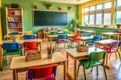 Lớp học, trường học, bàn ghế, học tập, dụng cụ học tập, giáo dục, classroom, school, desks and chairs, study, school supplies, education - J.Hen 1