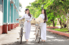 Thiếu nữ, cô gái, áo dài, truyền thống, xe đạp, young lady, girl, ao dai, tradition, bicycle - Phát trương 8