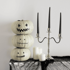Halloween, bí đỏ, đèn cầy, trang trí halloween, pumpkin, candle, halloween decoration- Dustin
