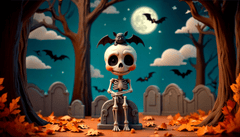 Halloween, bộ xương người, đầu lâu, con ma, human skeleton, skull, ghost- ArtSpark