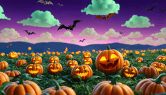Halloween, khung cảnh halloween, bí đỏ, kinh dị, 3D, halloween scene, pumpkin, horror - Amme 3
