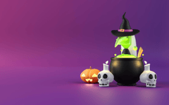 Halloween, nồi phù thủy, đầu lâu,  trang trí halloween, lễ hội, witch pot, skull, halloween decoration, festival - Tinny 1