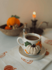 Halloween, ly, cốc sứ, trang trí halloween, bí đỏ, không gian, cups, ceramic mugs, halloween decorations, pumpkins, space - Gamze Savaş 1