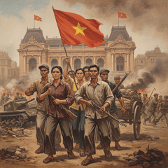 vẽ tranh cổ động thể hiện tinh thần chống Pháp của nhân dân...