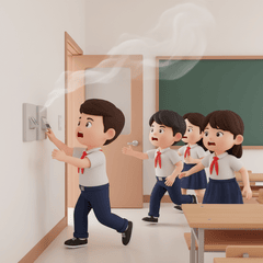 Một nhóm học sinh nam và nữ khoảng 10 tuổi, người Việt Nam, da...