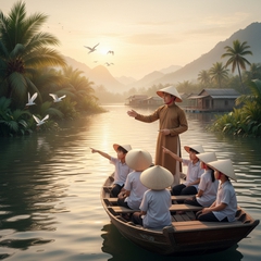 Tạo ảnh thầy giáo cho học sinh trên con thuyền . Với đặc điểm...