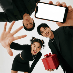 Bạn bè, quảng cáo, mẫu ảnh, nam, nữ, cầm điện thoại, vui vẻ,  friends, advertisement, model, male, female, holding phone, happy, 2