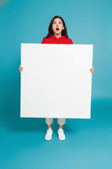 Cô gái, mẫu ảnh, cầm bảng, ngạc nhiên, quảng cáo, girl, model, holding the board, advertisement, surprised