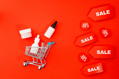 Mỹ phẩm, giỏ hàng, giảm giá, sale, khuyến mãi, cosmetics, shopping cart, promotions, discounts- Karola G