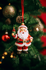 Giáng sinh, ông già noel, trang trí, tượng, cây thông , trái châu, christmas, Santa Claus, decoration, statue, pine tree, bauble