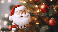 Giáng sinh, ông già noel, trang trí, tượng, cây thông , trái châu, christmas, Santa Claus, decoration, statue, pine tree, bauble -  TheRainstep