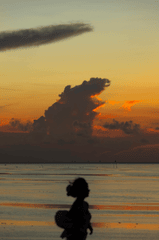 Hoàng hôn, bóng người, biển, sunset, sea, human shadow- HONG SON