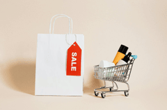 Mỹ phẩm, giỏ hàng, túi giấy, giảm giá, sale, khuyến mãi, cosmetics, shopping cart, promotions, discounts- Karola G