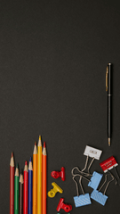 Bút chì màu, colored pencils, ghim, kẹp giấy, đồ dùng học tập, trường, school supplies, school-Kindel Media